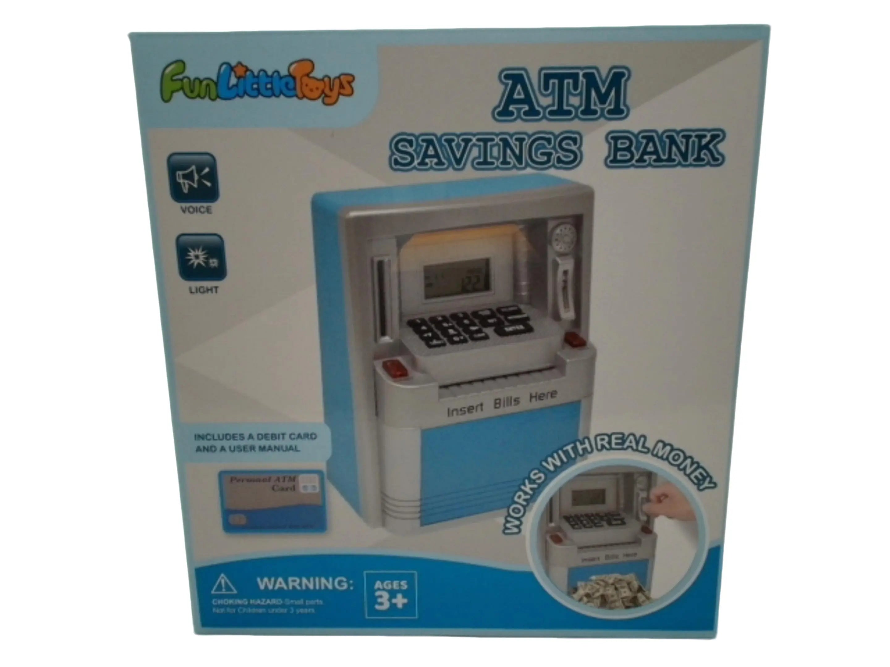 Kids Savings Bank ATM Works With Real Money Fun Little Toys KWDC