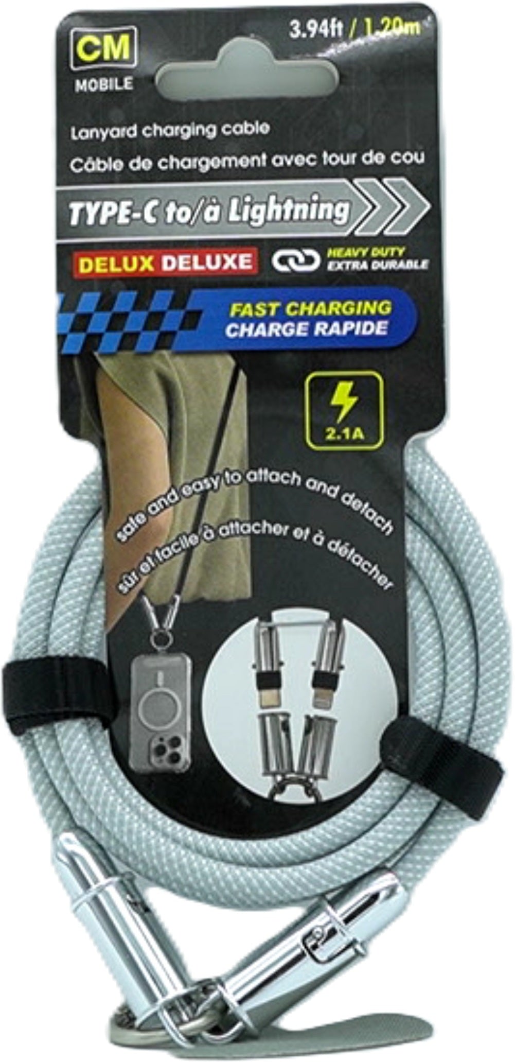 USB C to Lightning Braided Cable 4Ft - CM Mobile