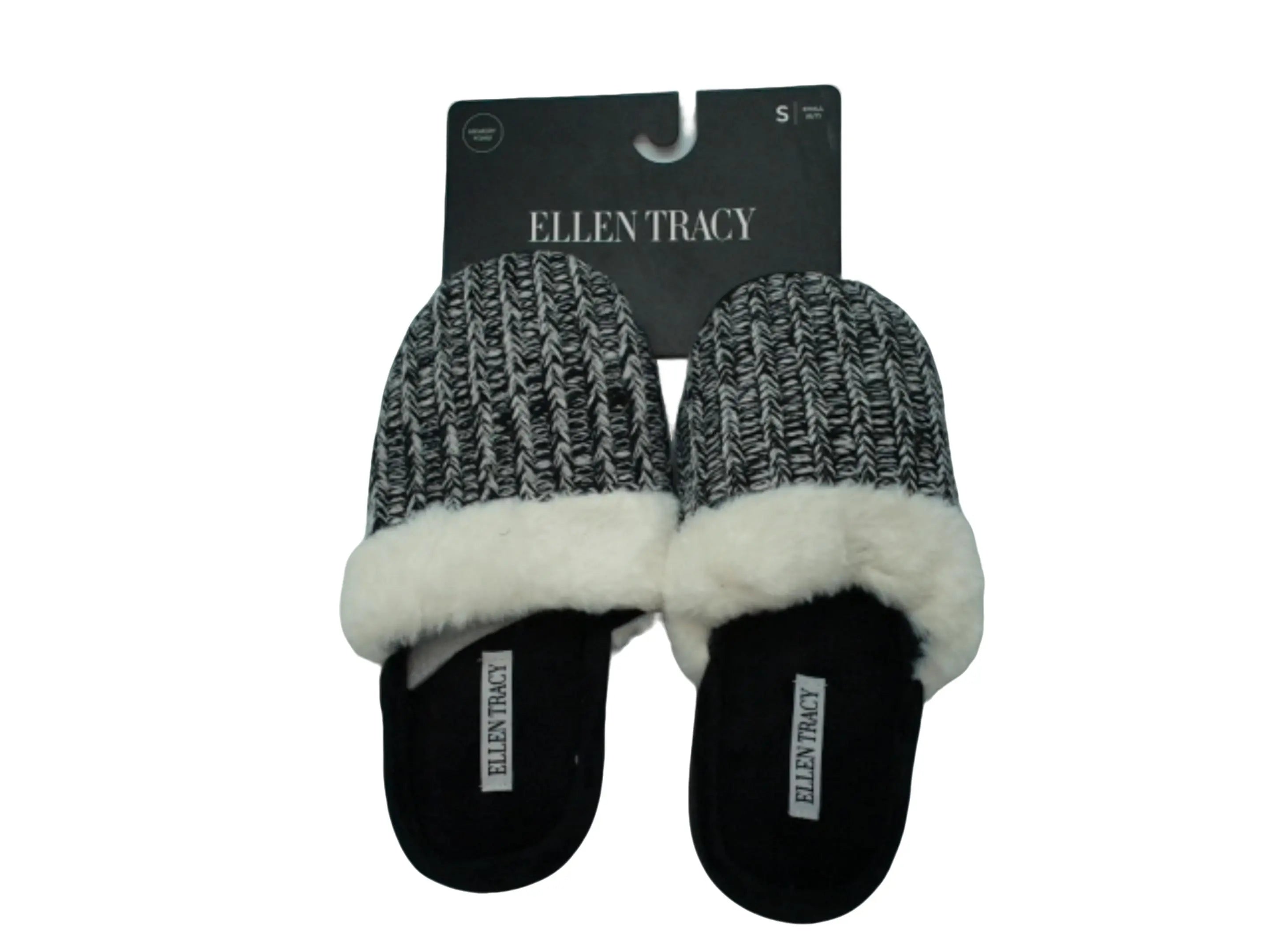 Ladies Memory Foam Slippers Black Ellen Tracy Ass't Sizes KWDC