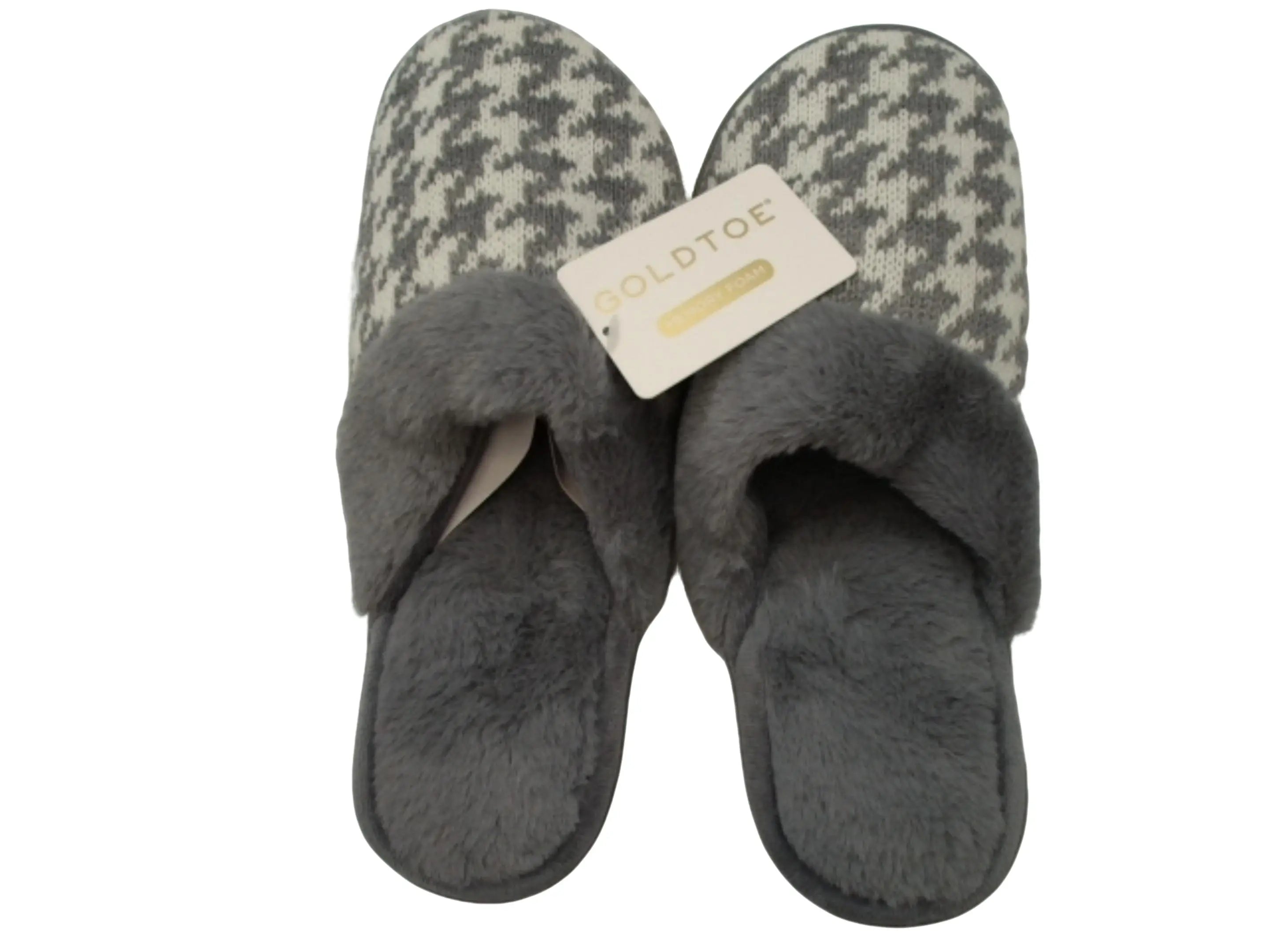 Ladies Memory Foam Slippers Gray Goldtoe KWDC