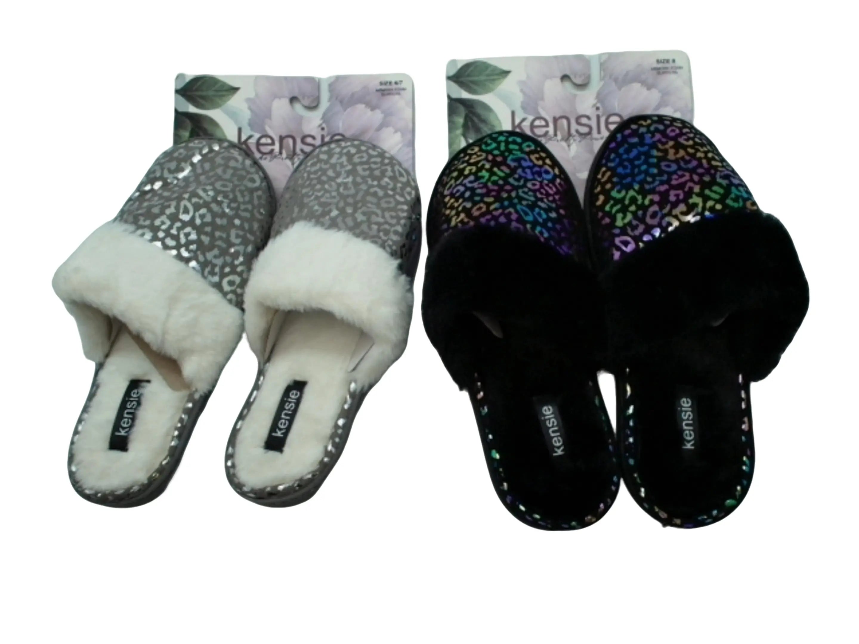 Ladies Memory Foam Slippers Kensie Black Or Gray KWDC