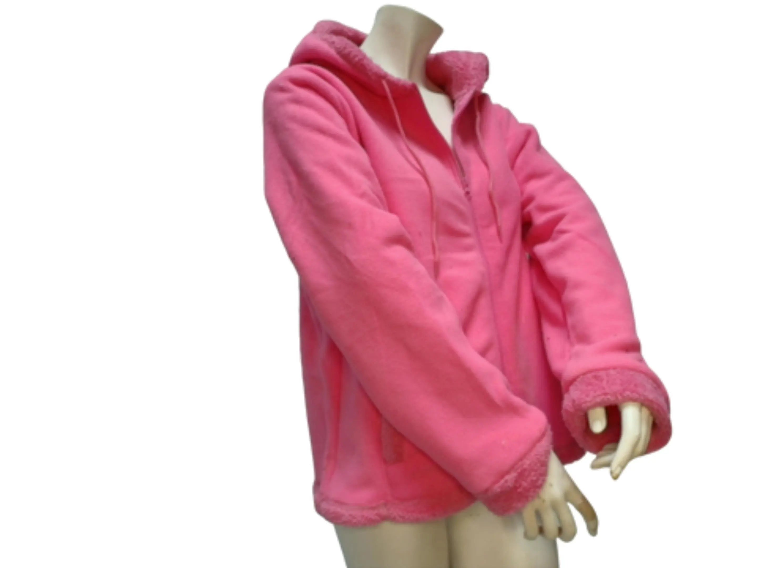 Ladies Polar Fleece Sherpa Lined Full Zip Hooded Jacket Tru Fit Ass't KWDC