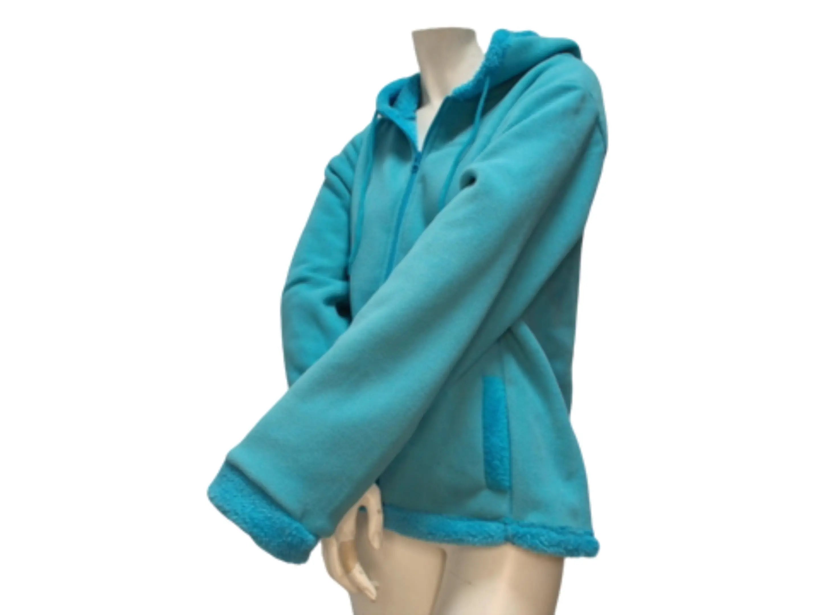 Ladies Polar Fleece Sherpa Lined Full Zip Hooded Jacket Tru Fit Ass't KWDC