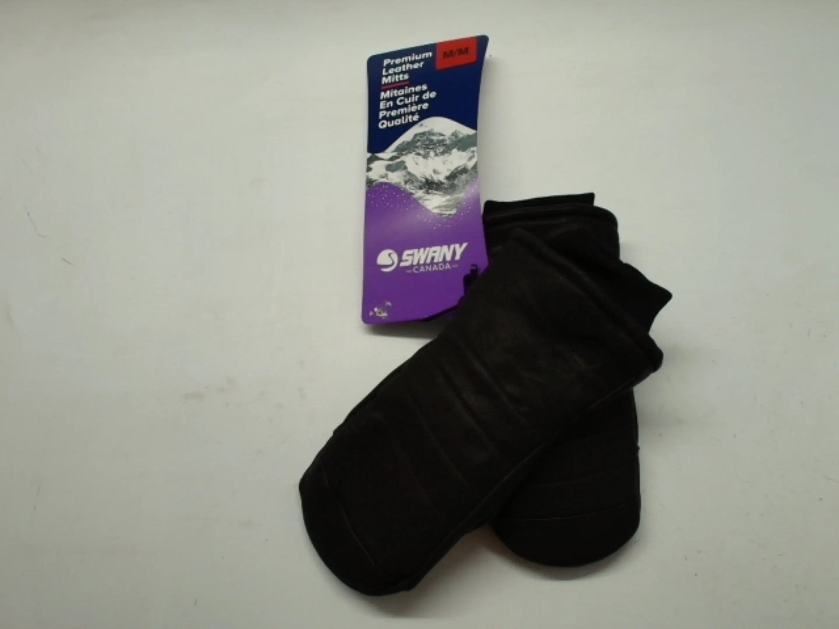 Leather Mittens Large Black Premium Swany Canada KWDC