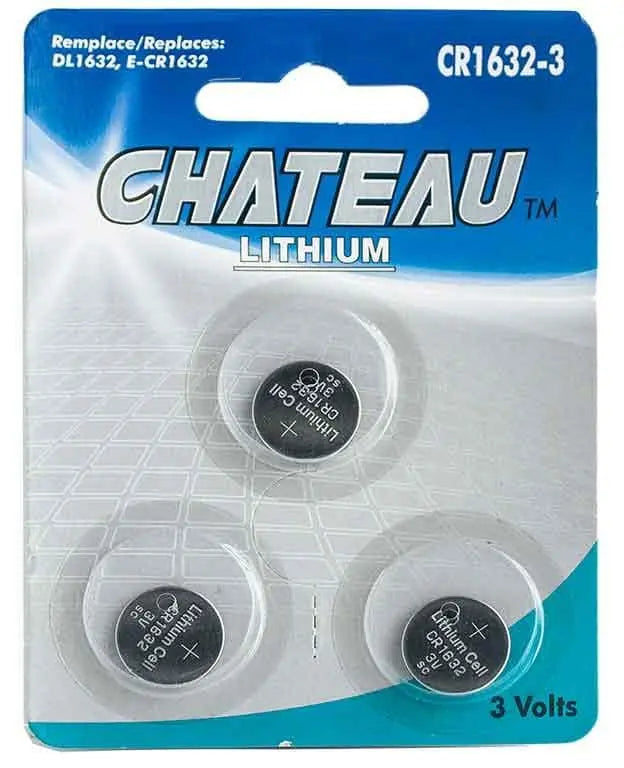 Lithium 3 volt batteries CR1632 3 pack Chateau Manis Electronics