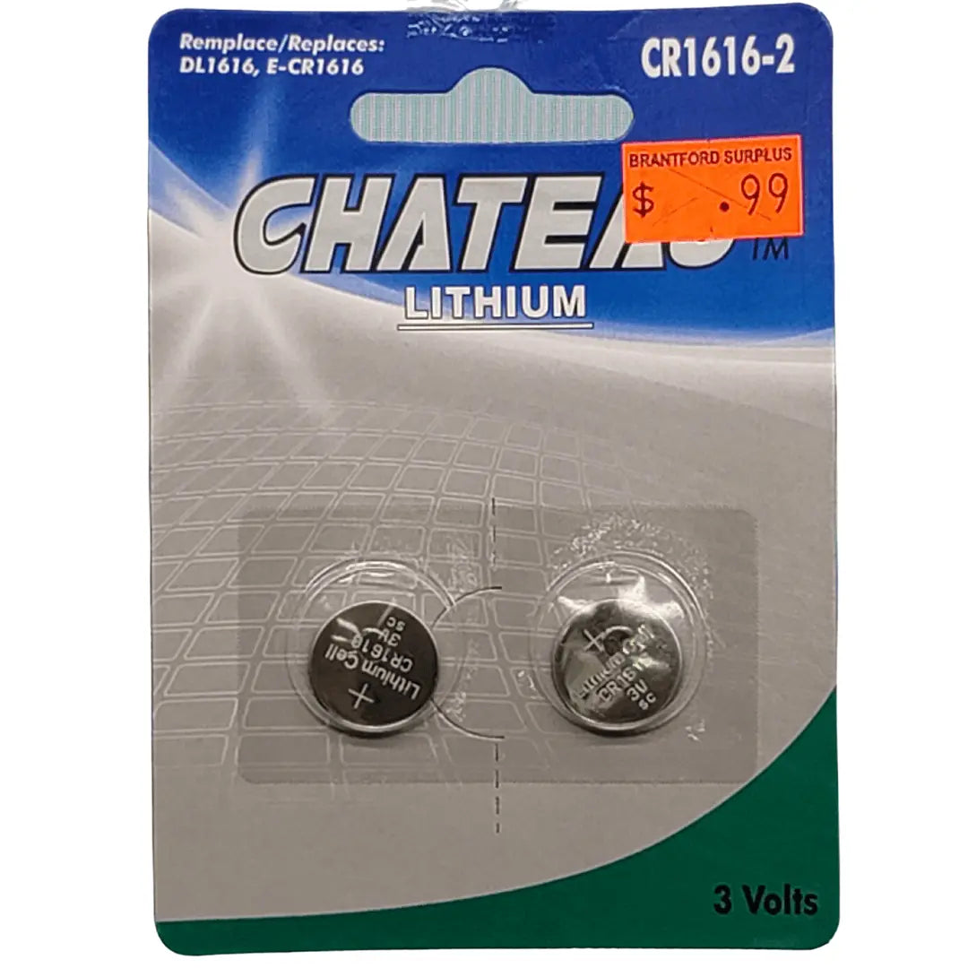 Lithium battery 3 volt 2pack CR1616 CHAMAN