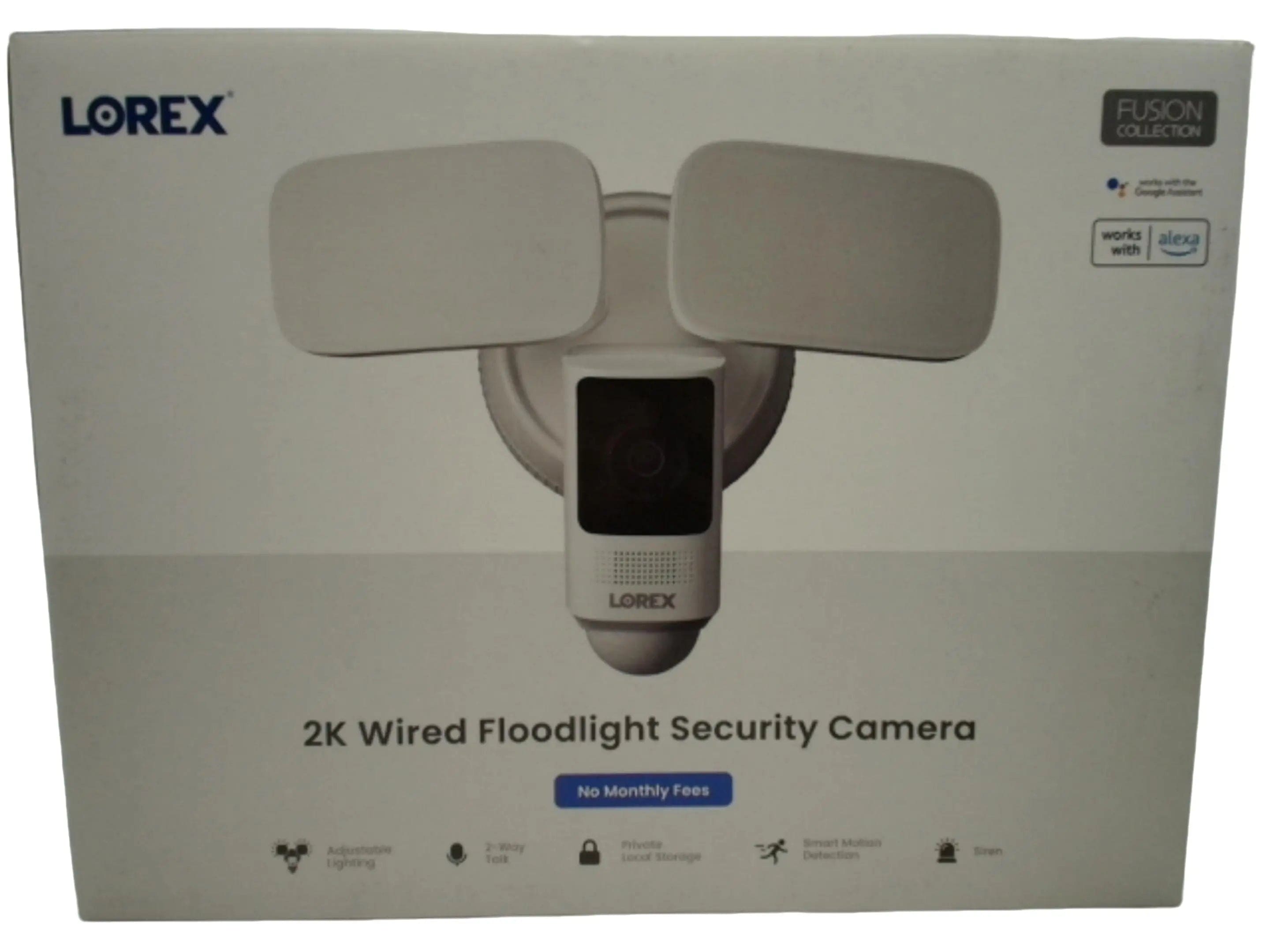 Lorex 2K wired floodlight security camera - works with Google and Alexa AA Electronics