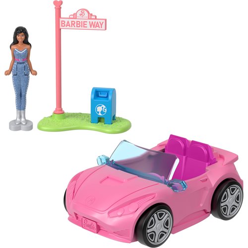 Barbie Mini Doll & Convertible Car Playset