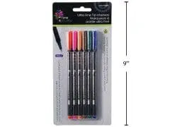 Marker .4mm ultra fine tip 6 pack Assorted colours CTGBRA