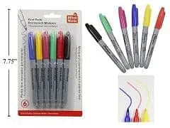 Markers permanent colours fine tip 6 pc office works CTG BRANDS INC