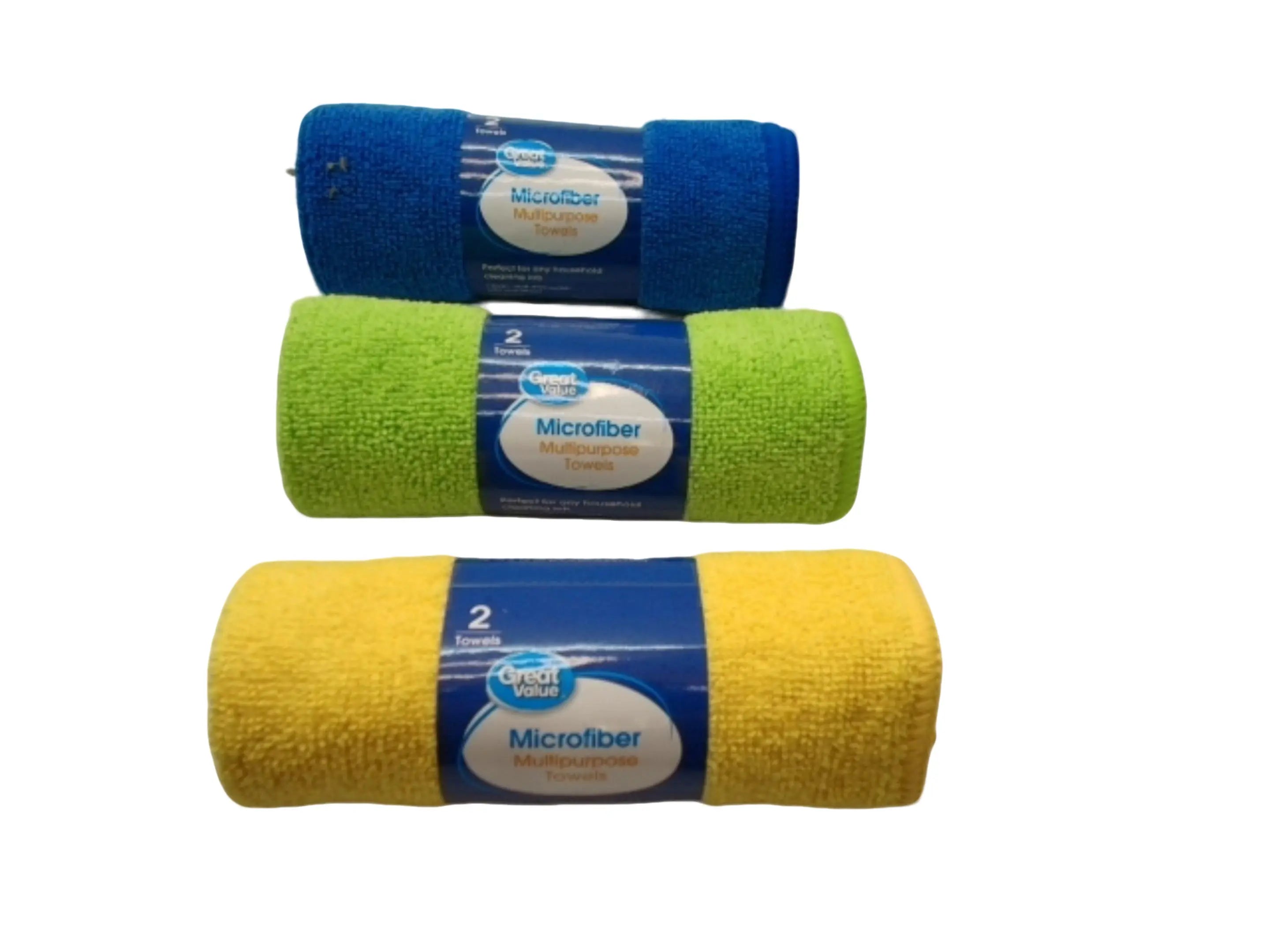 Microfiber Multipurpose Towels 2pk. Ass't Colours Great Value KWDC