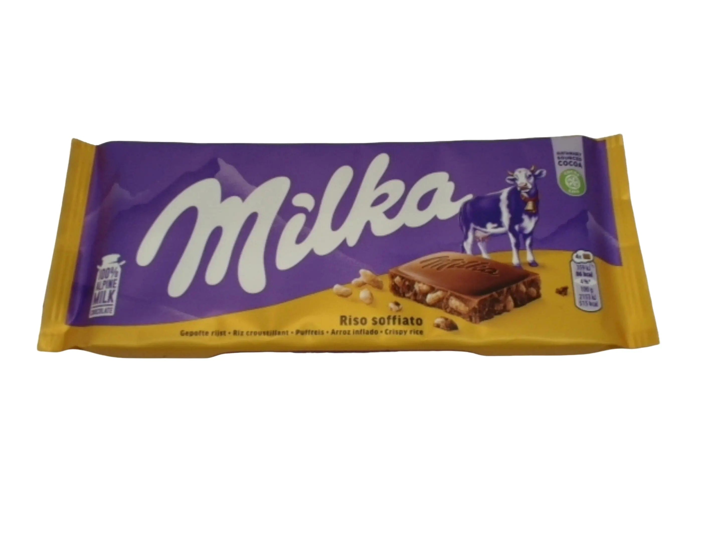 Milka Chocolate Bar Riso Soffiato 100g. KWDC