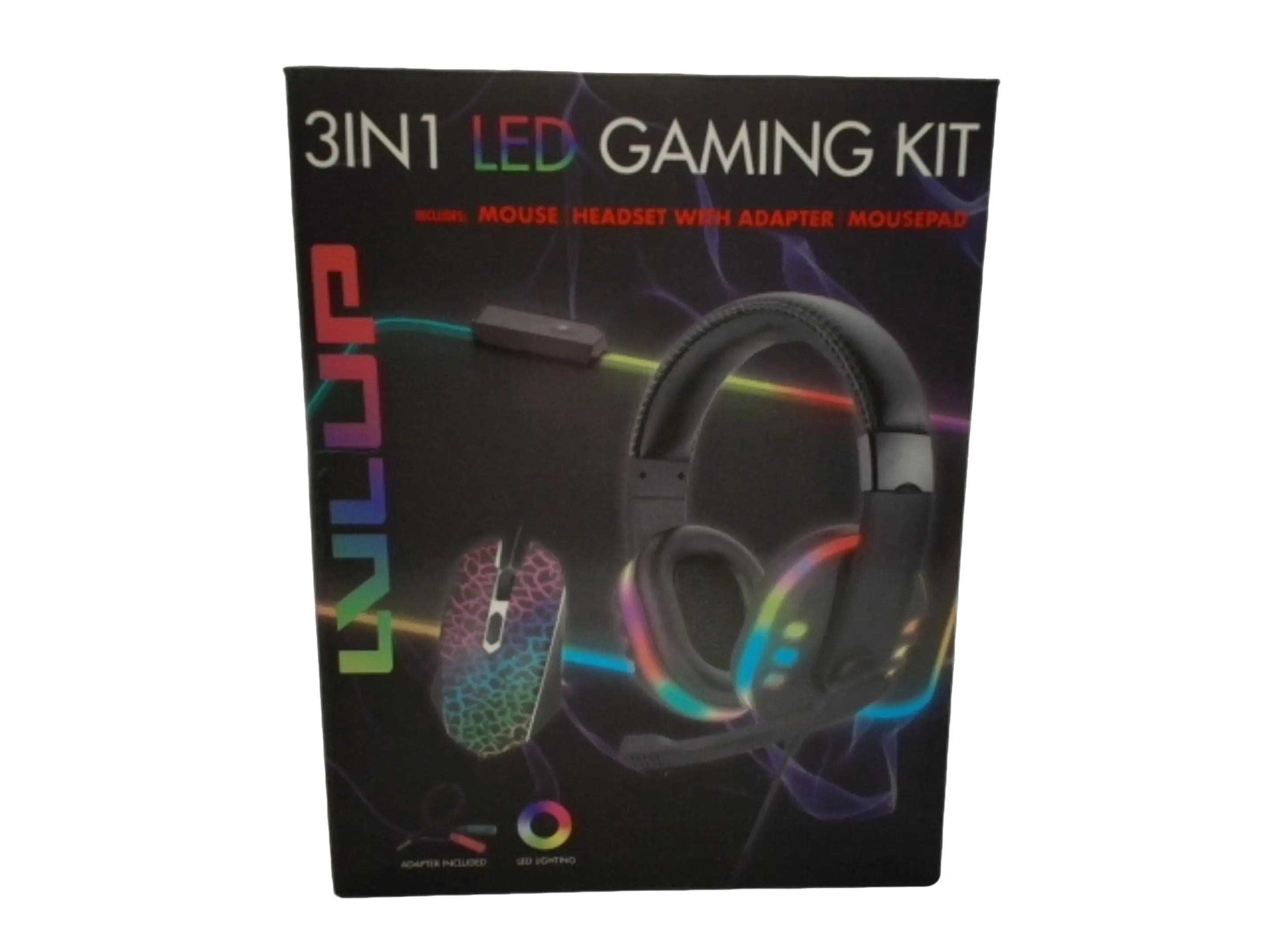 3 In 1 LED Gaming Kit w/Mouse, Headset & Mousepad Vivitar KWDC