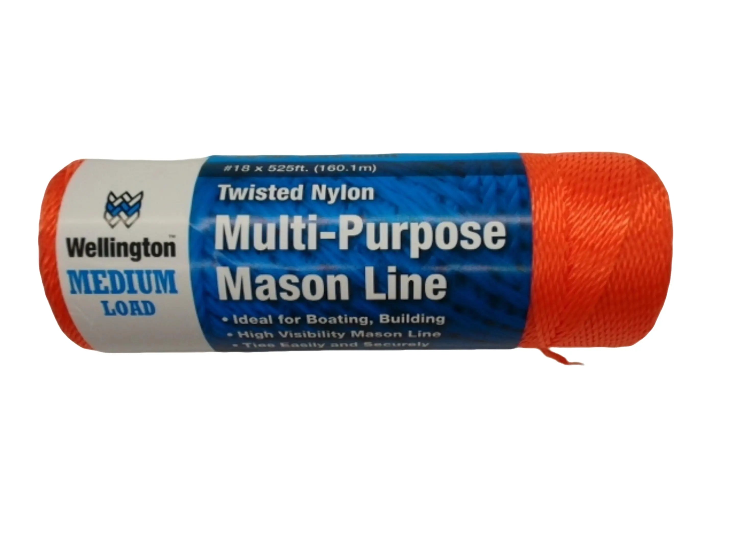 Multi Purpose Mason Line #18 X 525' Twisted Nylon Orange Medium Load Wellington KWDC