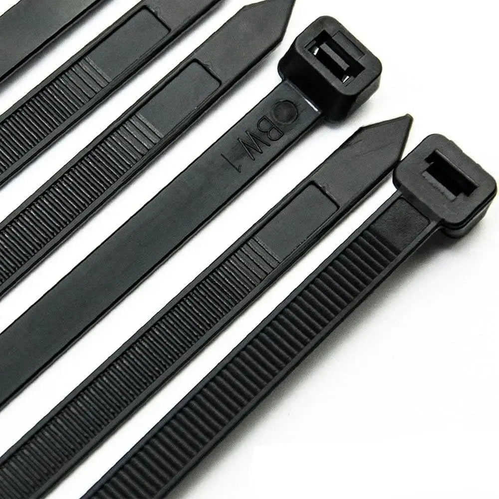 Nylon cable tie 10 inch 50 lb black 100 pack AA Electronics