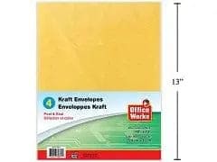 O.WKs. 4-pc 10x13" Kraft Envelopes CTG BRANDS INC