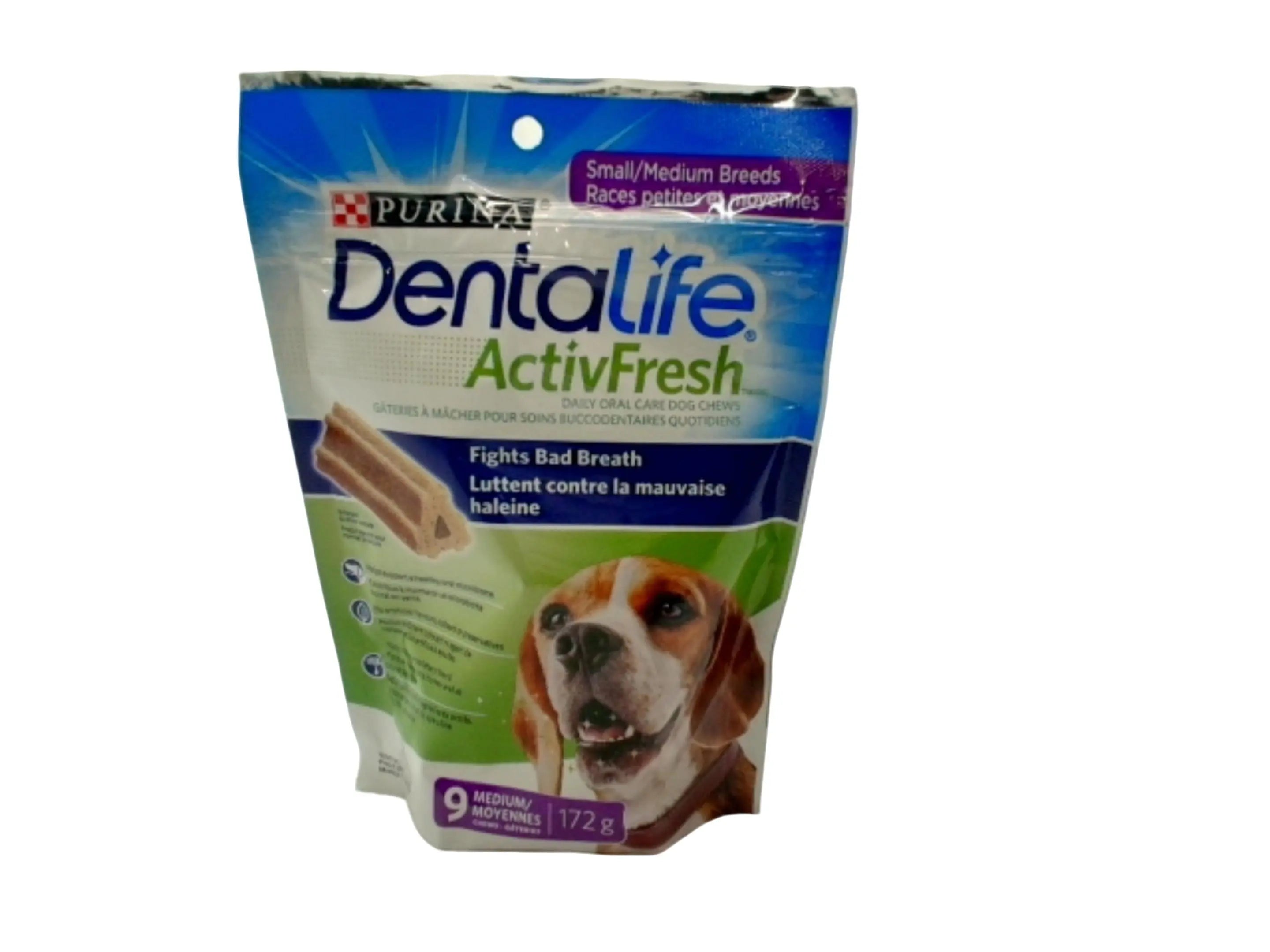 Oral Care Dog Chews 9pk. Medium 172g. Purina Dentalife Activfresh (endcap) KWDC