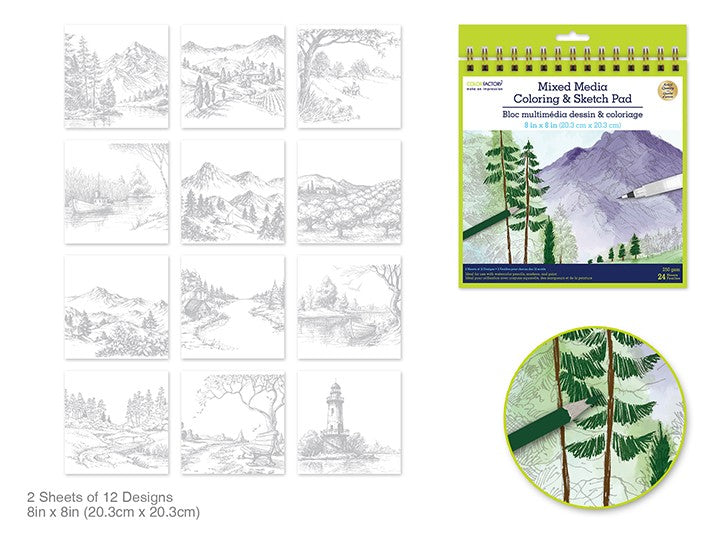 Color Factory Landscape Mixed Media Pad 8x8 24 Sheets