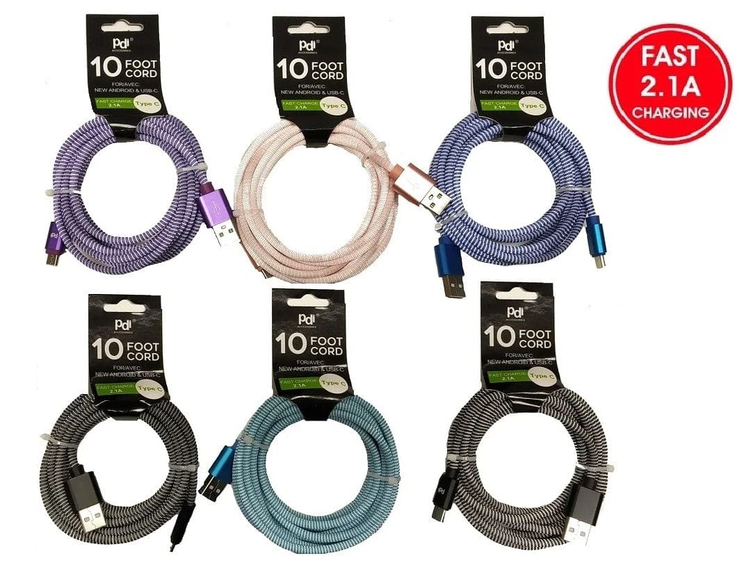 Cable USB C - USB A 10Ft Nylon - Brantford Surplus