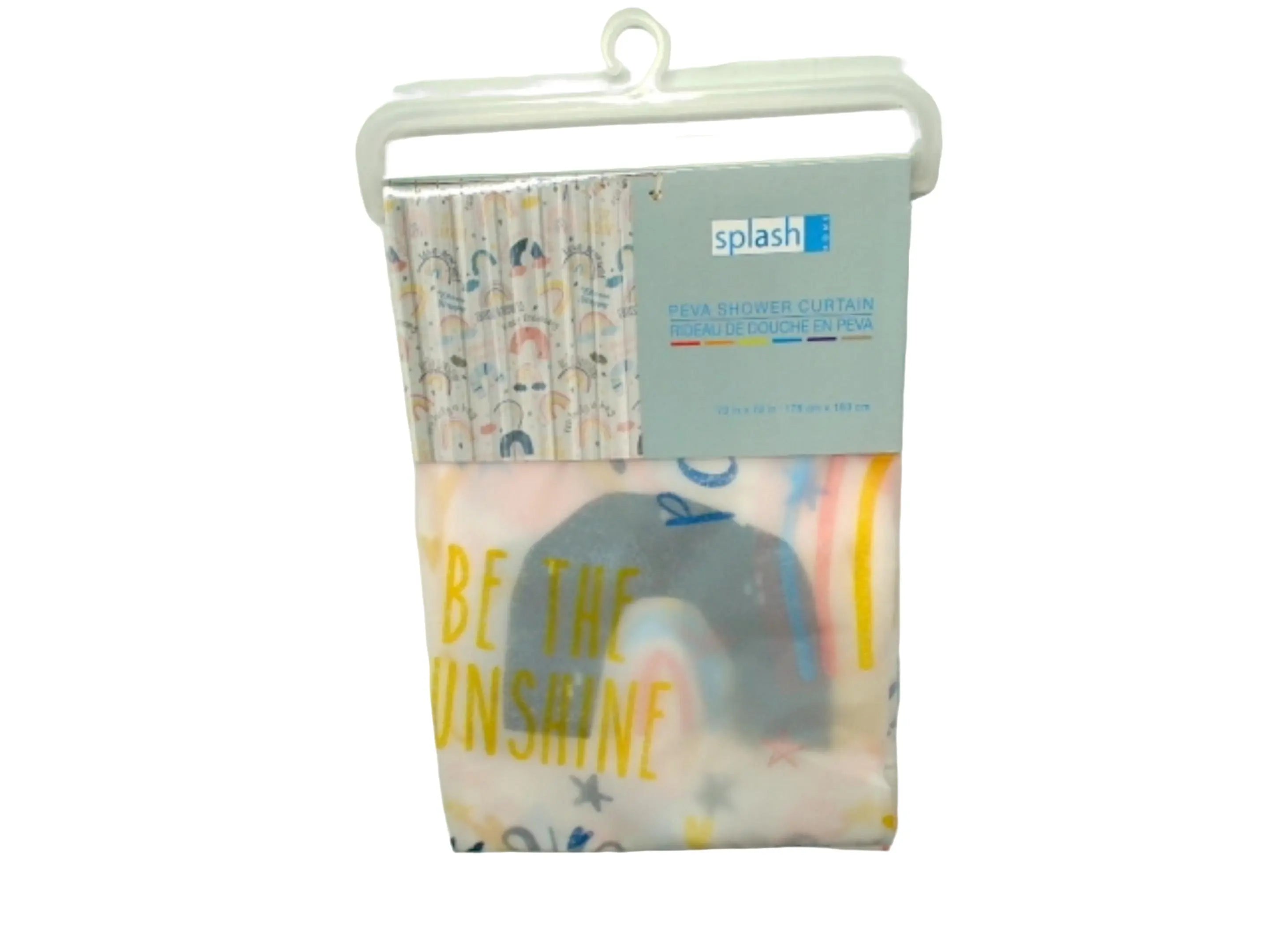 PEVA Shower Curtain Happy Rainbow 70" x 72" Splash Home KWDC