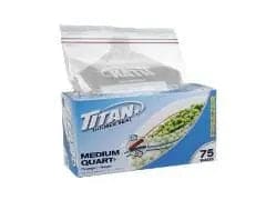 TITAN DBL SEAL FREEZER BAG MED 75/PK Conglom