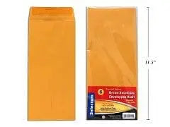 BROWN ENVELOPES 5X11.5" 6/PKG 95GMS LINPRO