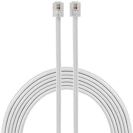 Phone Line Cord White 15 foot Chateau Manis Electronics