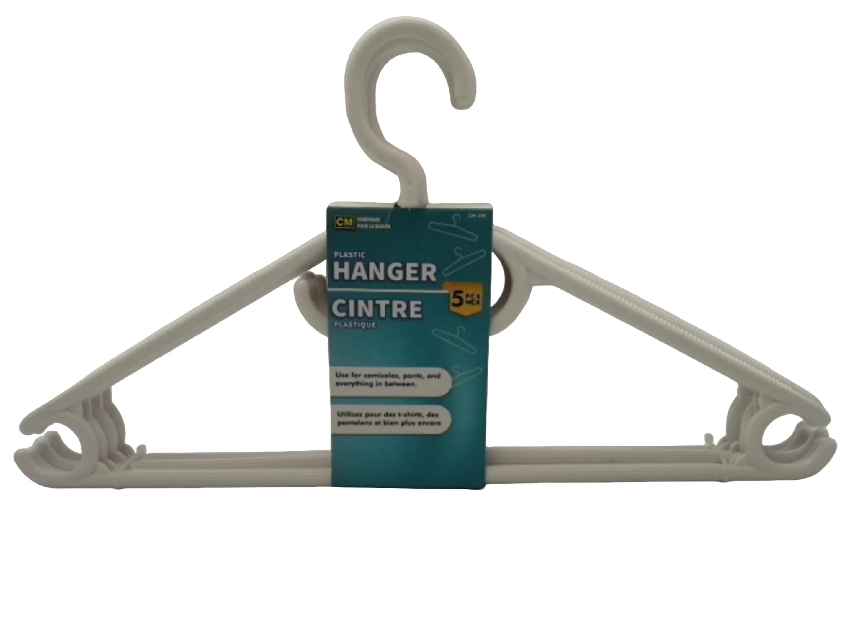 Plastic coat hanger - 5 piece white Chateau Manis Electronics