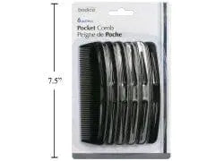 Pocket comb 6 pack black bodico CTG BRANDS INC