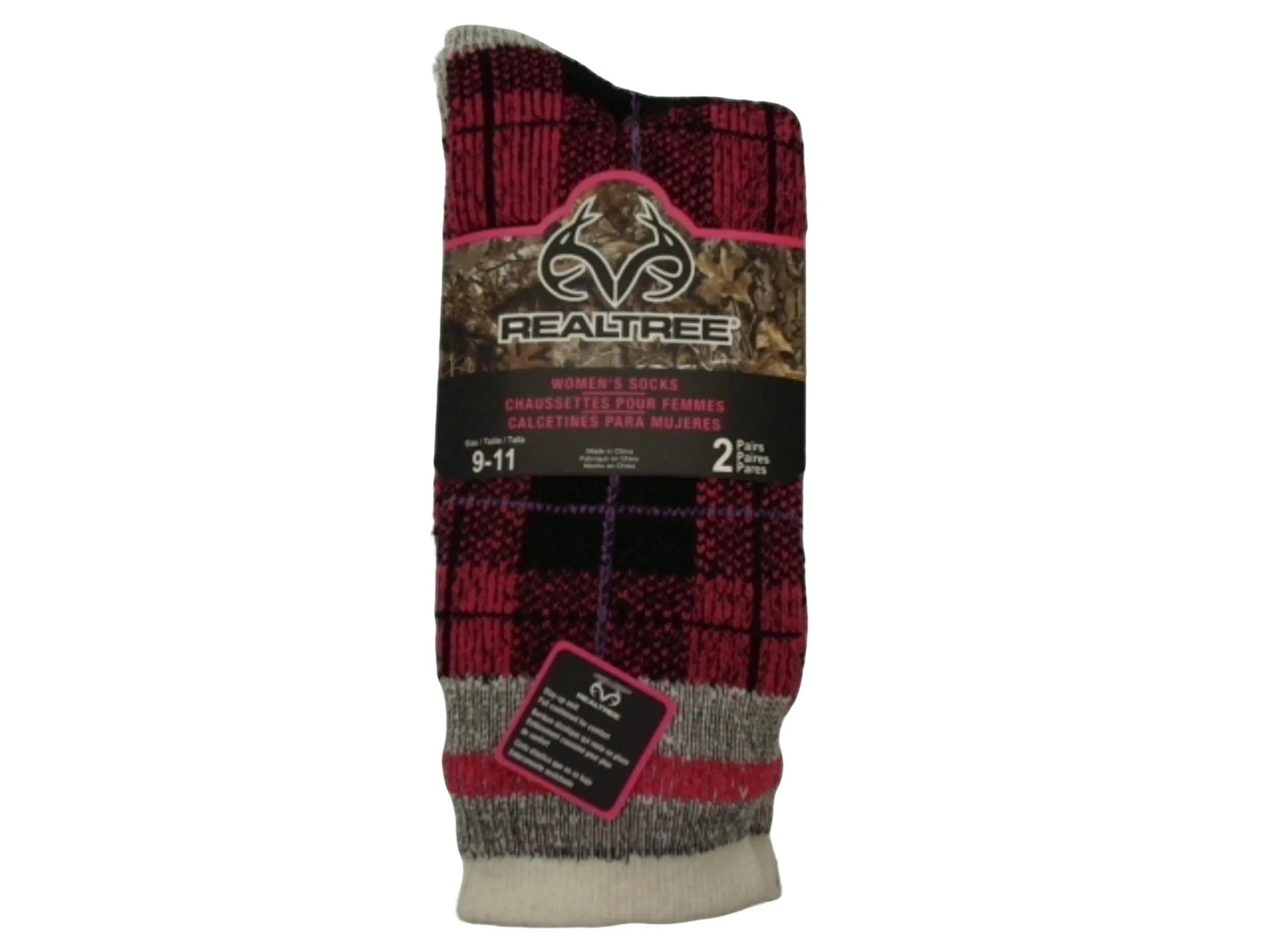 Socks Women's Crew 2pk. Pink/Purple Realtree KWDC