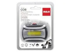 RCA COB Pivot headlamp with 3 light settings: high, low &
flashing. Brightness 180
lumens HRSGLO