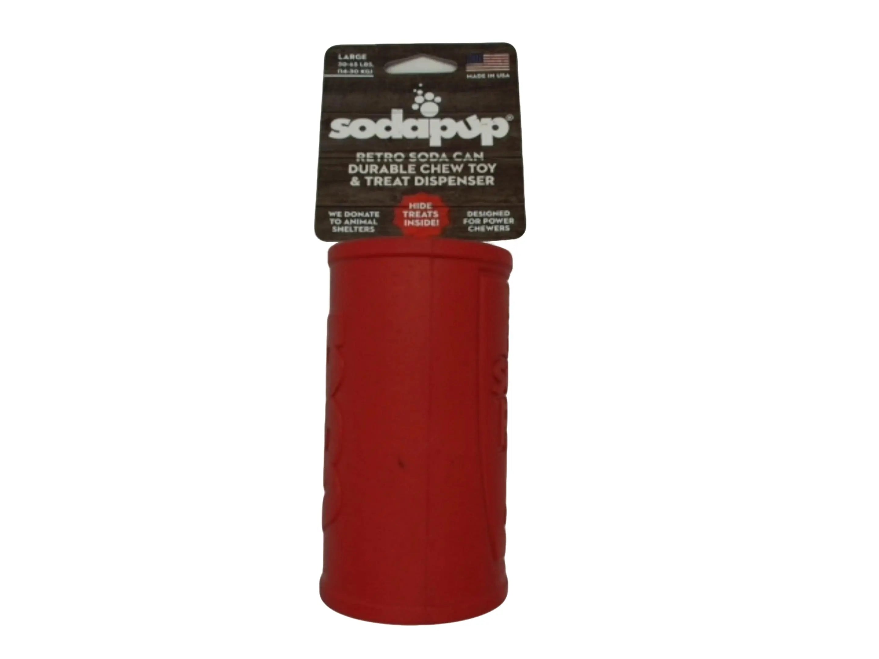 Retro Soda Can Chew Toy & Treat Dispenser Large Red Sodapup KWDC