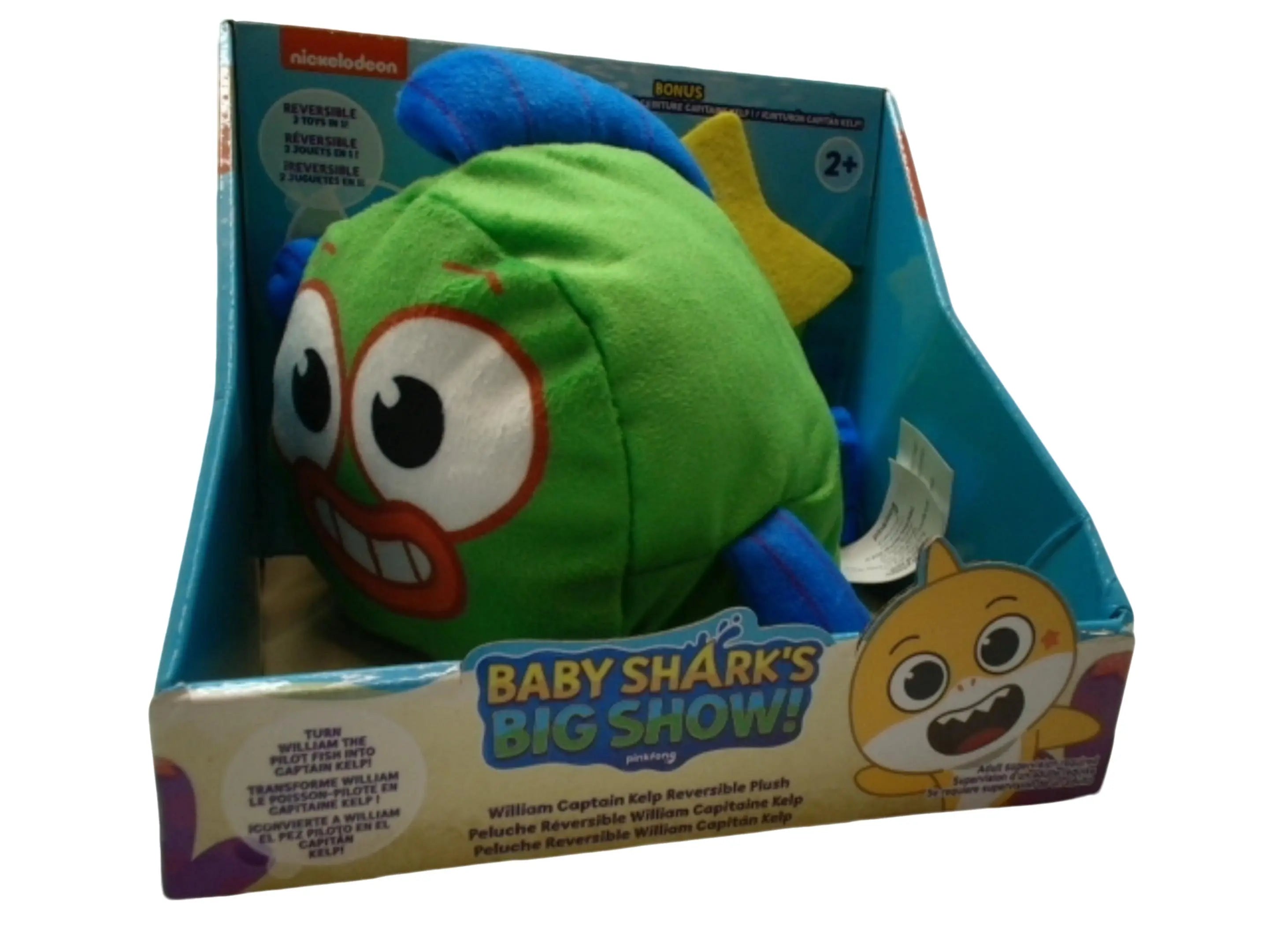 Reversible Plush William Captain Kelp Baby Shark's Big Show KWDC