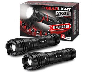 LED Flashlight 2 Pack Zoomable Gearlight