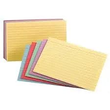 COLOURED INDX CARDS 3X5"RULED100/SHRINK WRAPPED LINPRO