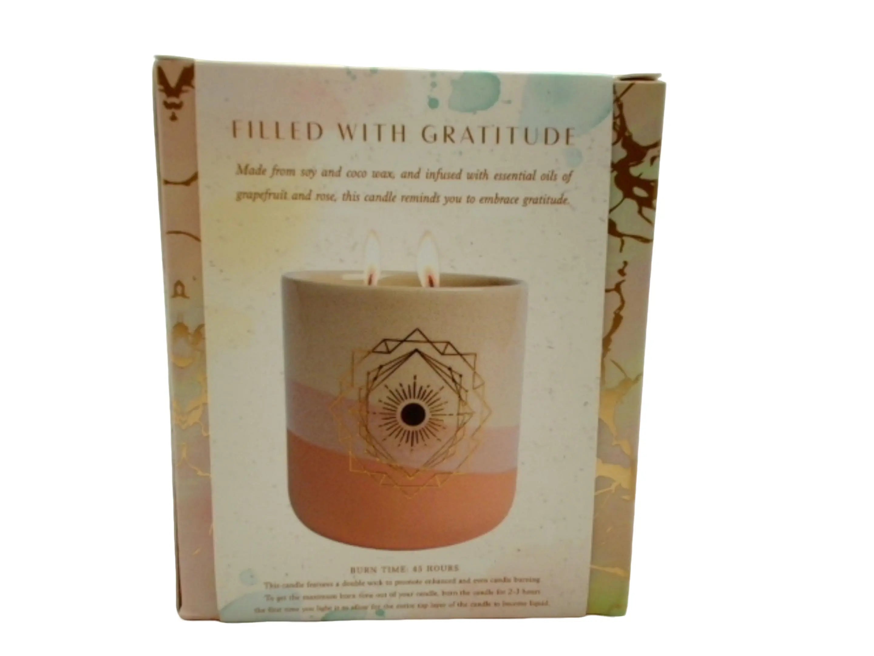 Scented Candle 11oz. Gratitude Grapefruit & Rose Essential Oil KWDC