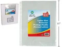 Sheet protector 8.5x11 inch 10 pc office works CTG BRANDS INC