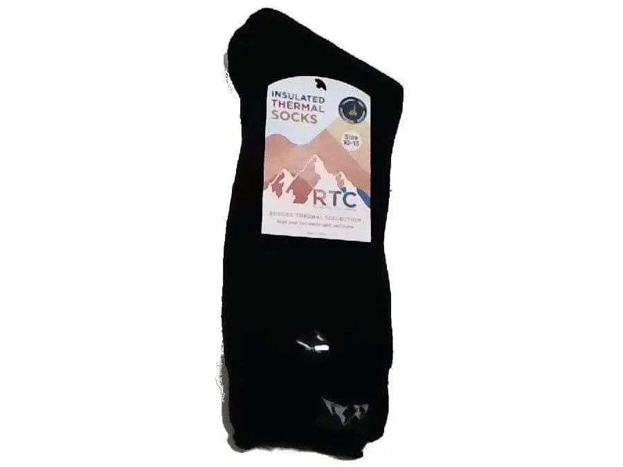 Socks Insulated Thermal Black Brushed Fluffy Rtc KWDC