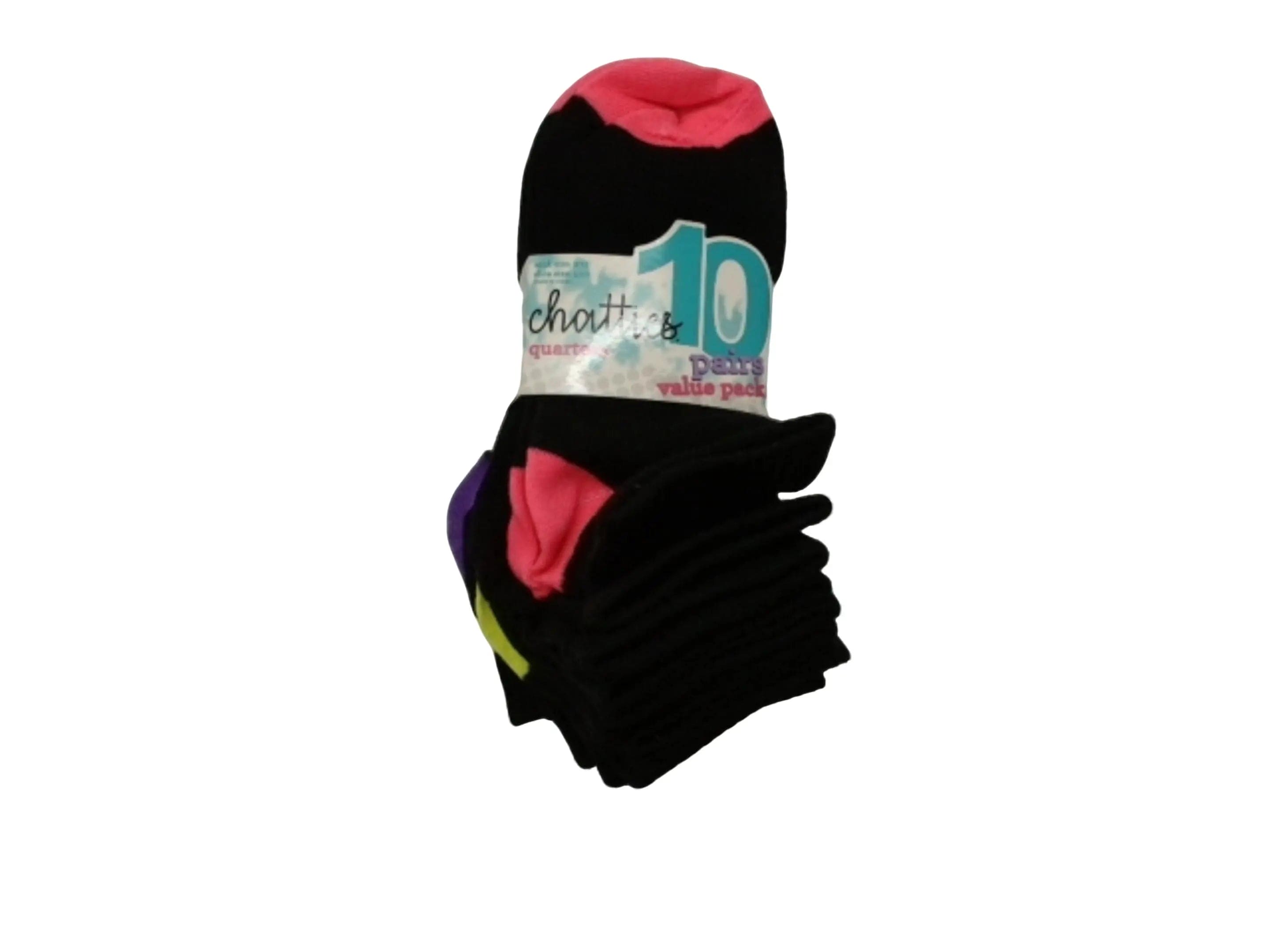 Socks Ladies Chatties Quarters 10pk. Assorted KWDC