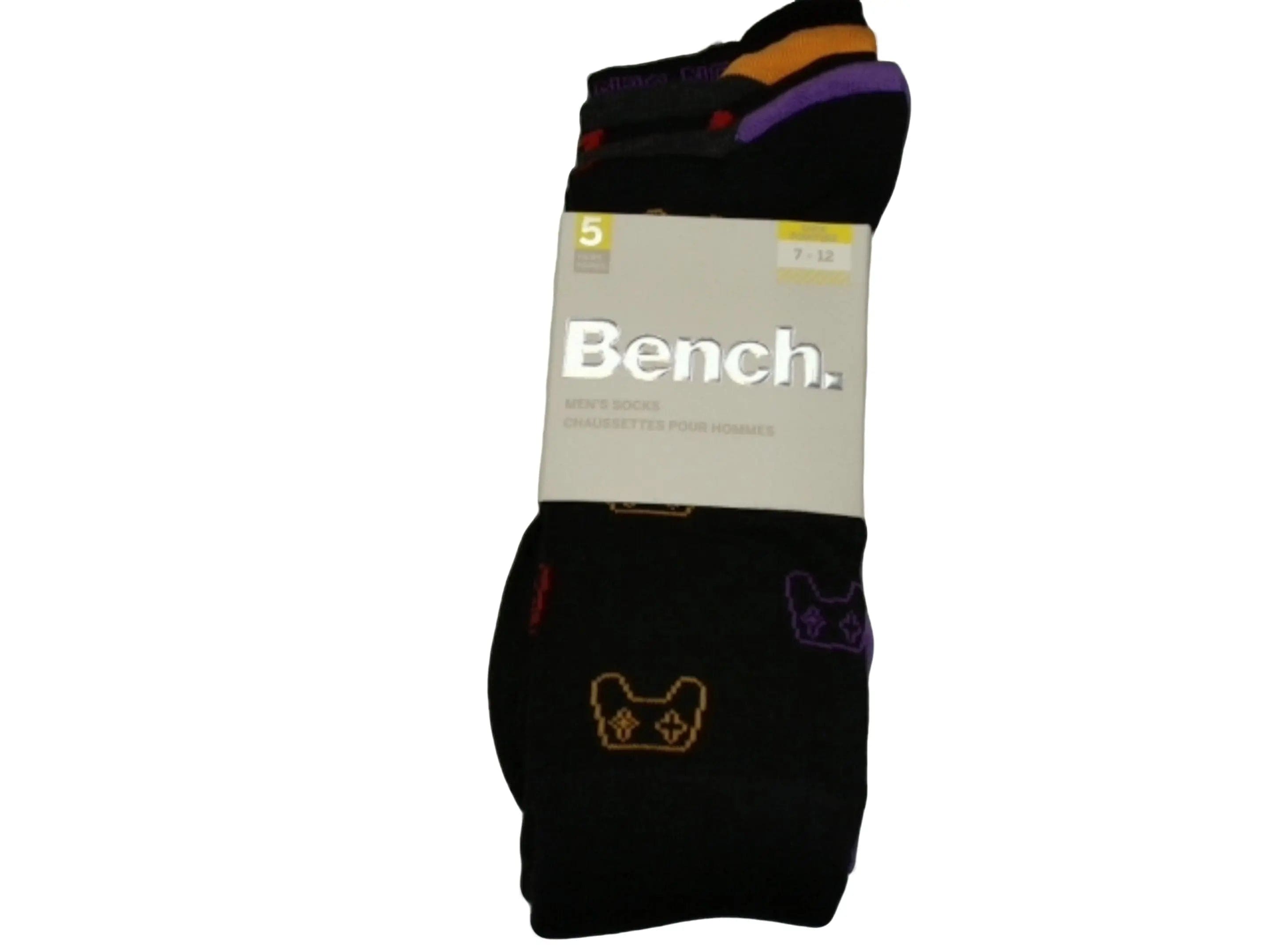 Socks Men's 5pk. Black Gaming Bench (HMBN100) KWDC