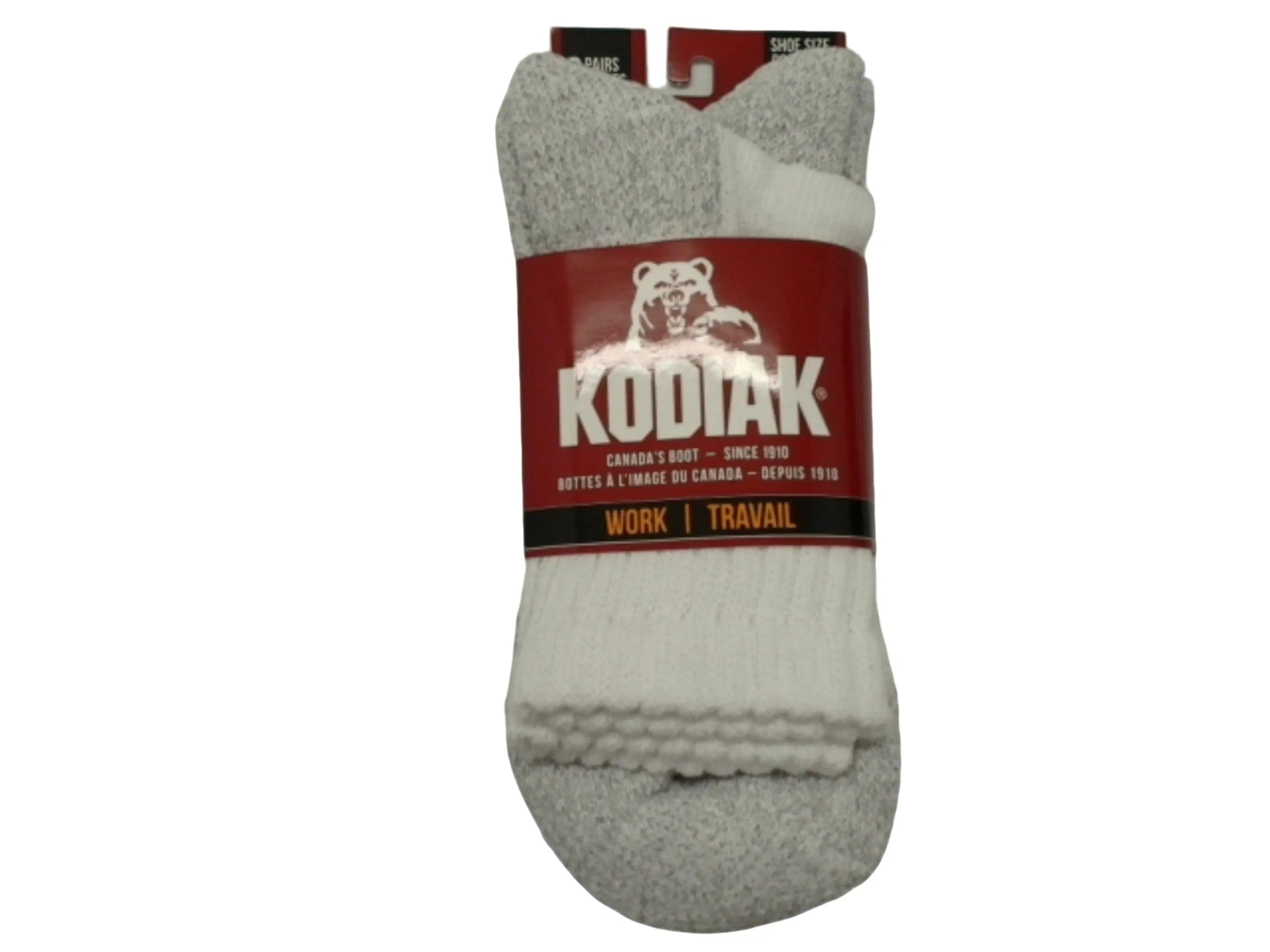 Socks Men's Work 2pk. White Size 7-12 Kodiak KWDC