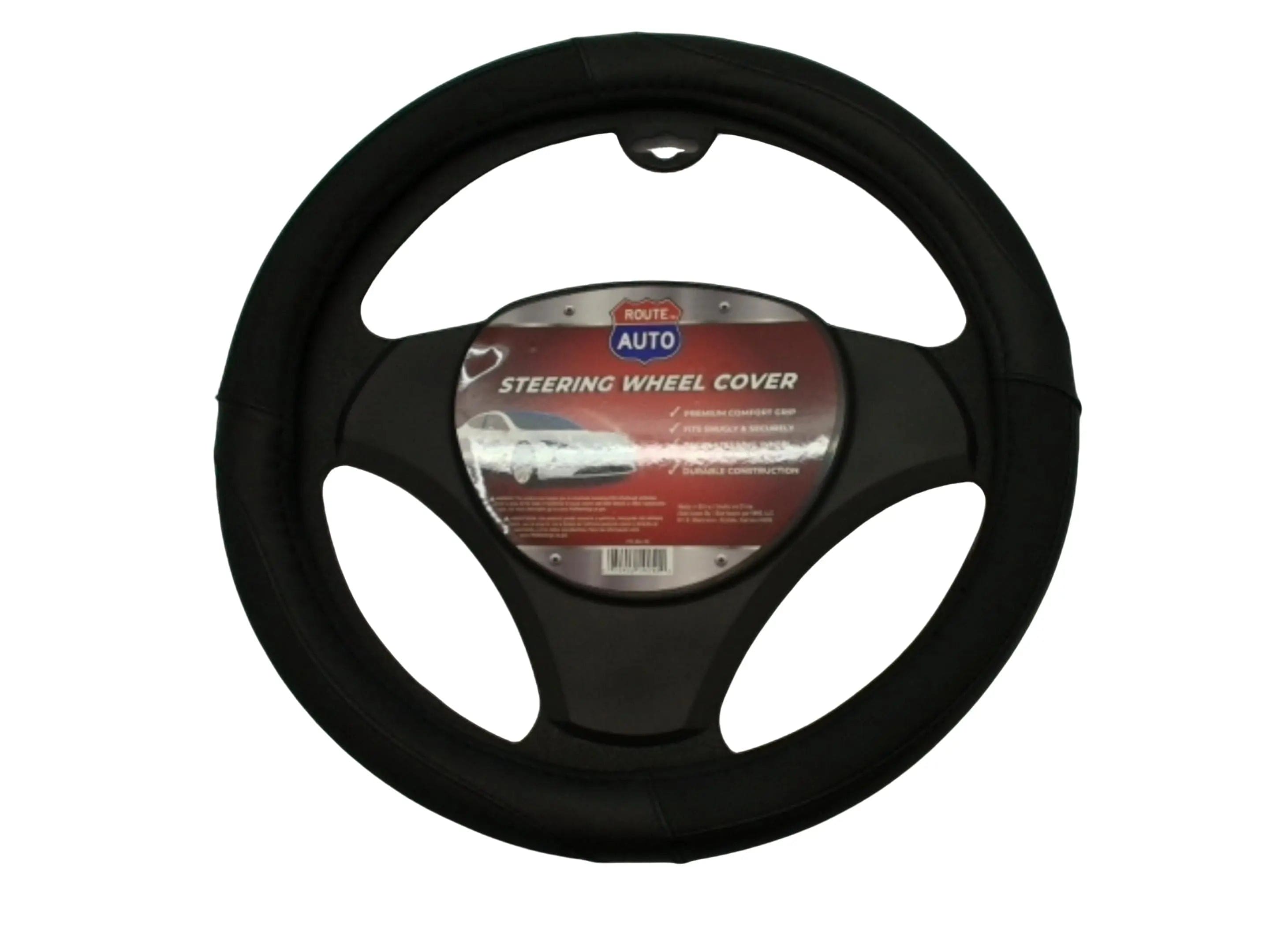 Steering Wheel Cover 15" Black Route Auto KWDC