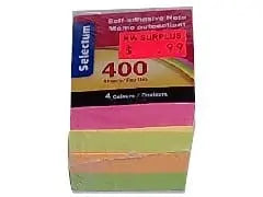 Sticky Neon Colour Notes 4x4cm. 400 sheets Mini LinkProduct Solutions LTD