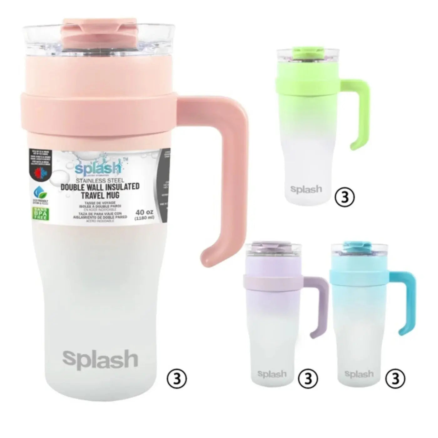 Travel Mug 40oz Insulated 2-Tone Splash Prime Deals International LTD.