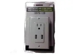 Wall decora outlet with 2 usb ports 2.4A CHAMAN