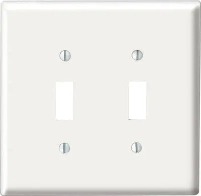 Wallplate switch 2 gang white for standard switches Toolway Industries