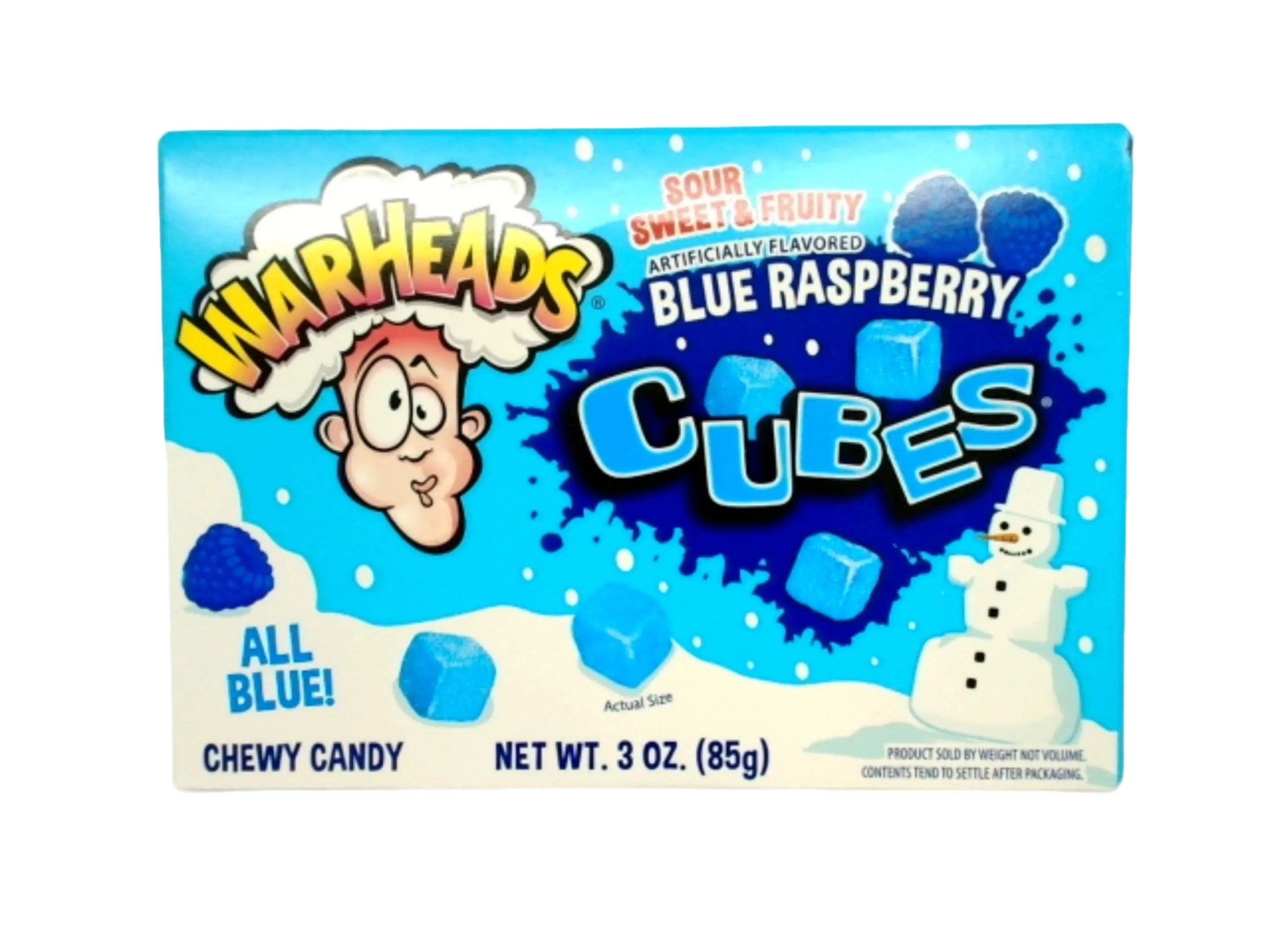 Warheads Blue Raspberry Cubes 85g. Sour Sweet & Fruity KWDC