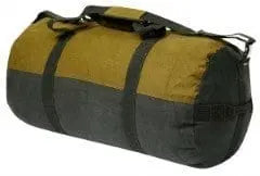 Waxed canvas duffle bag round olive-black 24x14 inch WORLD FAMOUS SALES INC.