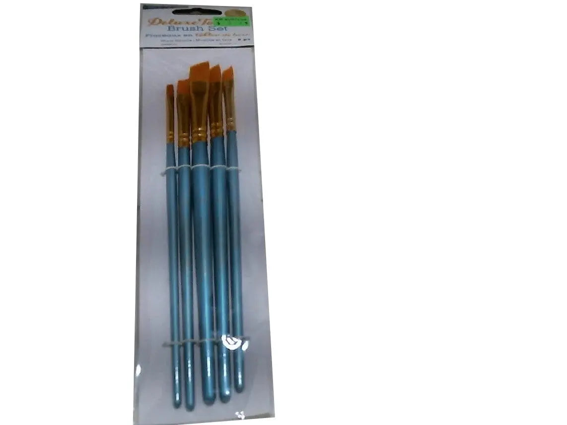 Angular Deluxe Taklon Brush Set w/Wood Handle (5pc.) MULTICRAFT IMPORTS INC.