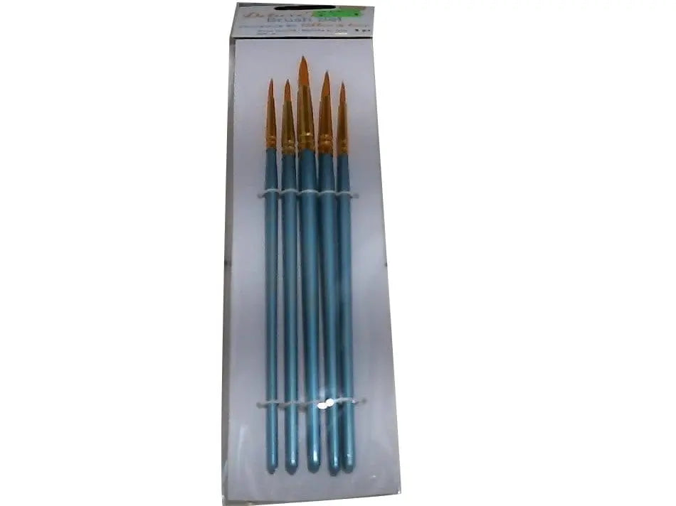 Round Deluxe Taklon Brush Set w/Wood Handle (5pc.) MULTICRAFT IMPORTS INC.